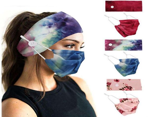 Maschera per il viso in cotone traspirante Ps Fascia per capelli Yoga Sport Bottone stampato Fascia elastica Maschere antipolvere Foulard Accessori All'ingrosso2437088