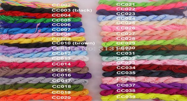 Intero 40 rotoli di colori assortiti 1mm 15mm Macrame perline Rattail corde di nylon intrecciate filo Kumihimo per creazione di gioielli Q3942216