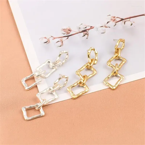 Baumeln Ohrringe Unregelmäßige Gold Farbe Geometrische Blume Perle Temperament Quadrat Hohl Blatt Design Mädchen Schmuck Zubehör