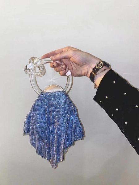 TOTES RHINESTONES kadın metal akşam debriyaj çantası moda bayan kadın elmas süper mini çanta düğün zarif tasarım