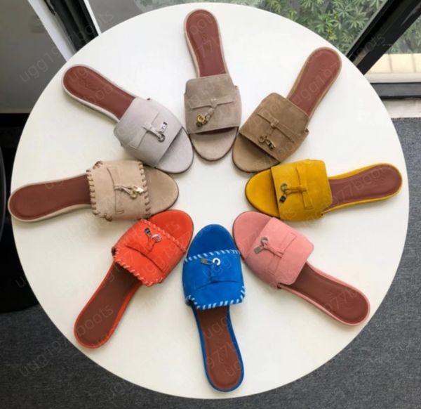 Tasarımcı Sandal Slaytlar Loro Piyano Ayakkabı Sandalet Yüksek Topuklular 5cm Platform Terlik Kadınlar için Günlük Yaz Kızlar Plaj Terlik Moda Düz Alt Boyut 35-41