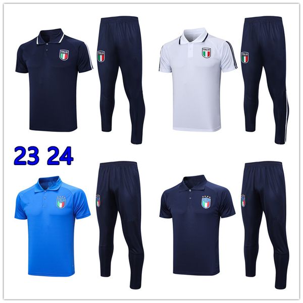 2023 2024 новый итальянский спортивный костюм с короткими рукавами и длинными брюками Camisetas футбольные майки тренировочный костюм 23 24 Италия Chandal Football Survetement комплект толстовок