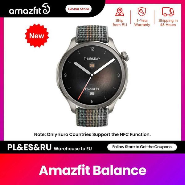 Relógios de pulso Novo relógio inteligente global com equilíbrio Amazfit 1.5 HD display AMOLED telefone de banda dupla com chamadas Bluetooth GPS integradas Alexa Smartwatch 240319