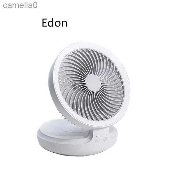 Ventilatori elettrici Edon E808 Ventilatore a circolazione d'aria sospeso senza fili Ventilatore elettrico pieghevole ricaricabile USB Luce notturna Touch Control 4 Velocità del ventoC24319