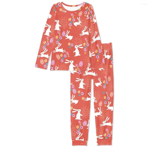 Calças femininas de duas peças Noisydesigns Flores Imprime Mulheres Pijamas Vermelhos Conjuntos Calca Feminina Camisa Longa Com Calcinha Meninas Roupas 2024 Na Moda