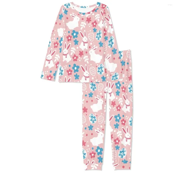 Damen Zweiteilige Hose Noisydesigns Rosa Blumen Drucke Damen Pyjamas Sets Top Femme Süßes langes Hemd mit Höschen Mädchen Kleidung