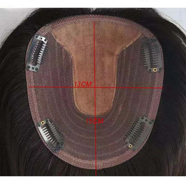 Toppers Haarteilverlängerungen für schwarze Frauen, 100 % Echthaar, natürliche 1B-Farbe, Remy-Echthaar, Clip-in-Haar, für Frauen, Toupets, Verschluss