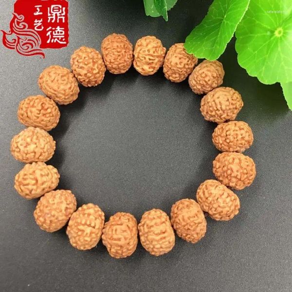 Bracciale con accessori fai da te, perline Rudraksha, piccolo disco volante multipetalo