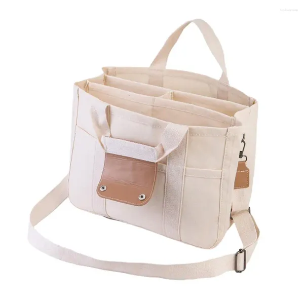 Sacos de armazenamento Canvas Mommy Bag Fashion Capacidade Tote com múltiplos compartimentos à prova d'água