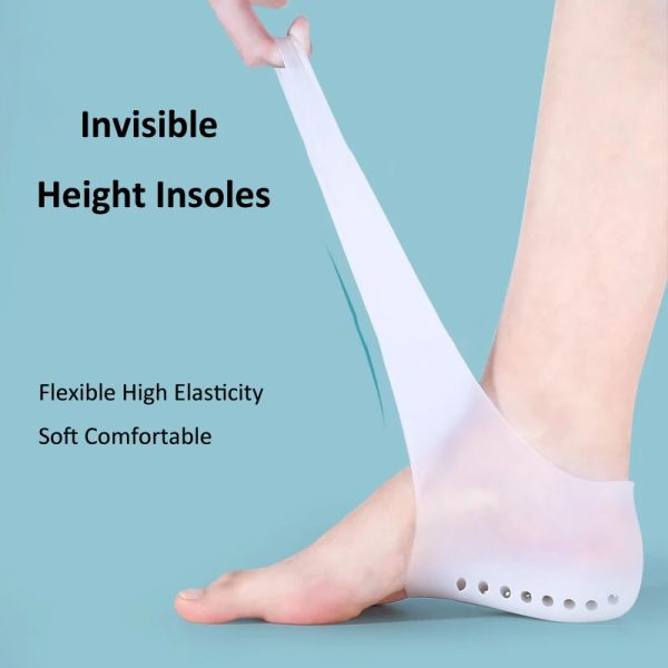 Стельки невидимые, увеличивающие рост, мягкие силиконовые стельки 1,5 см, 2,5 см, 3,5 см, дышащие подушечки для обуви, мужские и женские носки, дропшиппинг