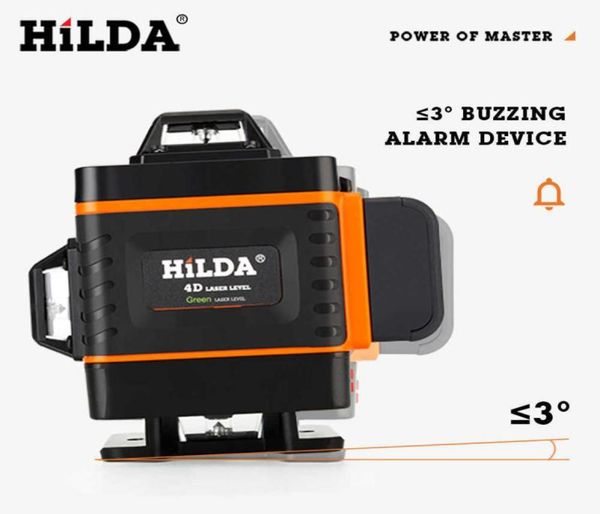 HILDA 1216 Linee 34D Livello Laser Selfing 360 Croce Orizzontale E Verticale Super Potente Verde4823914