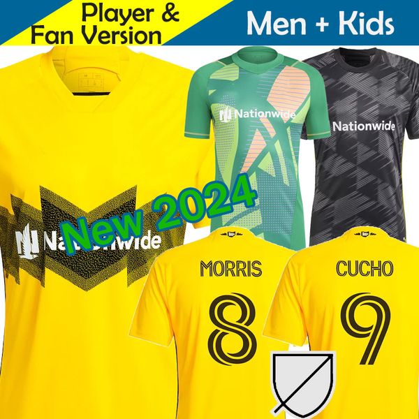 Columbuss Crew 2023 2024 Kit Kit Kit de Jersey Soccer 23/24 Camisa de futebol Casa primária Amarelo Aparante Away Black Velocity Cucho Rossi Matan Morris Yeboah Nagbe Men's