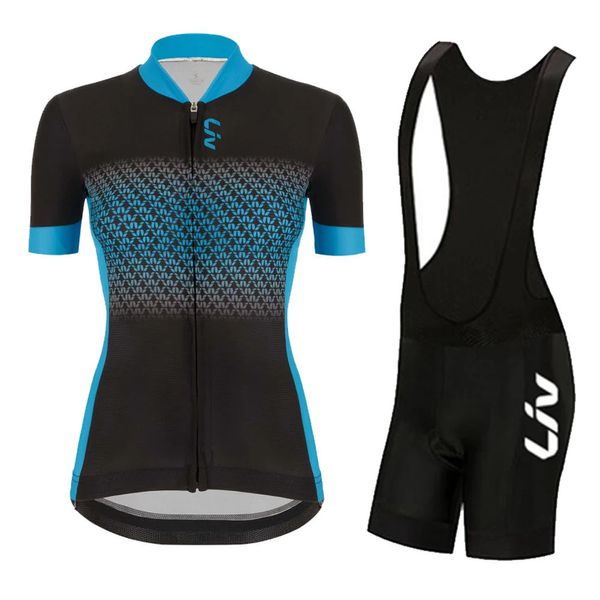 Set da bici da donna Uniforme da bicicletta traspirante Abbigliamento da ciclismo Maglia da ciclismo manica corta anti UV Kit completo di abbigliamento sportivo 240318