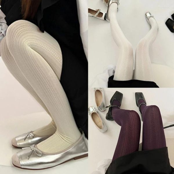 Calzini da donna Collant fantasia Strisce verticali Calze a rete cave Collant Legging Net per abiti da festa