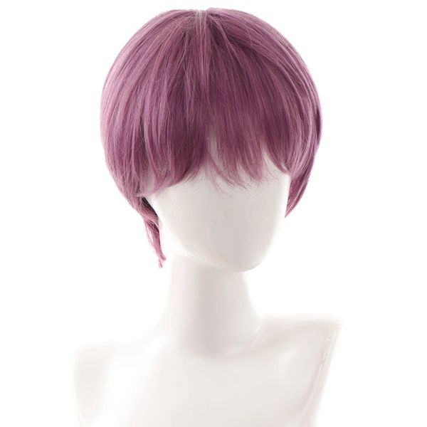 Parrucche BUQI Parrucche sintetiche corte Grigio Marrone Nero Biondo Capelli finti Parrucche da uomo resistenti al calore per Cosplay Anime Party Daily Lolita