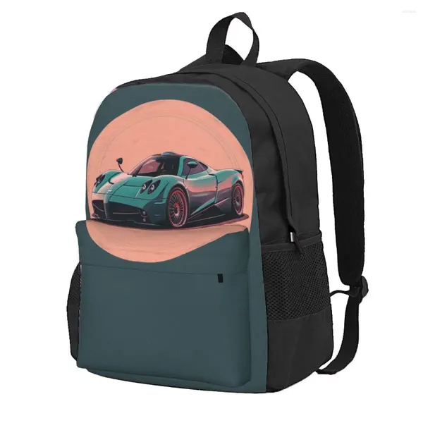 Rucksack Speed Sports Car Weiblich Einfacher Kreis Minimalistisch Atmungsaktive Rucksäcke Schultaschen Outdoor-Stil Benutzerdefinierter Rucksack