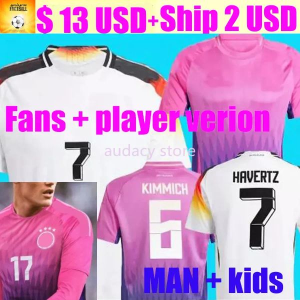 Лидер продаж 2024 2025 футбольные майки Германии HAVERTZ KIMMICH 24 25 KROOS GNABRY WERNER DRAXLER REUS MULLER GOTZE Мужская и детская комплектация Фанаты Версия игрока Кубок Европы