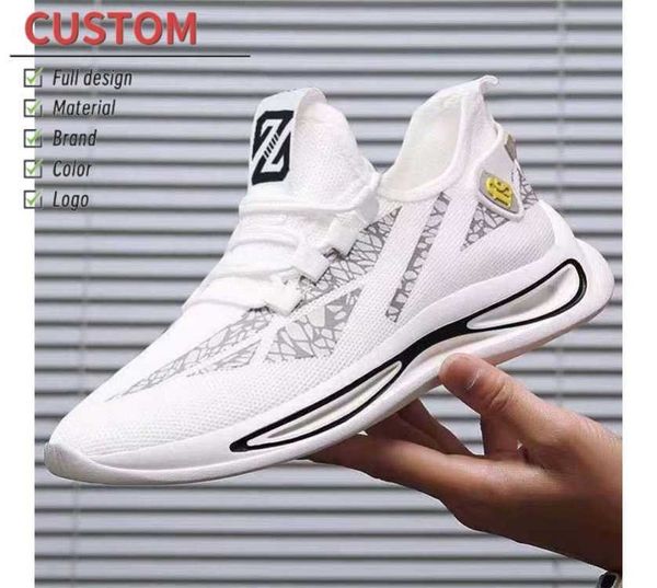 HBP Non-Brand Factory Wholesale Mens sapatos de venda quente Preto Branco Leve Respirável Antiderrapante Resistente ao Desgaste Esportes