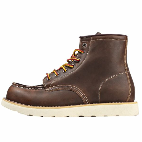 Boots A055 Boyut 3846 Yeni Büyük Boy Erkekler Moda Reto Araç Botlar Dikiş Boş Zaman Vintage Ayakkabı Çılgın Kahverengi Adam Ayakkabı 2023