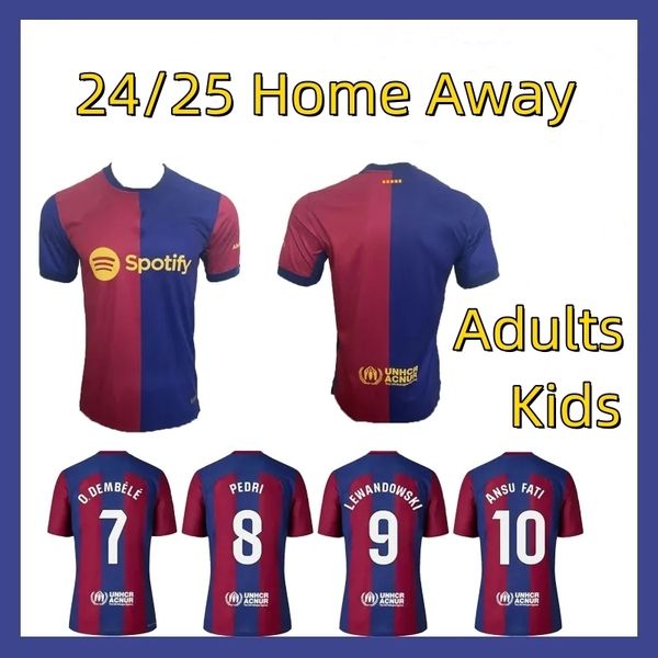 Barcelona Robert Lewandowski 24 25 Camisa de futebol Ronald Araujo Gavi Marc Guiu Andreas Christensen Oriol Romeu Marc-Andre ter Stegen Kid Kit Home Away