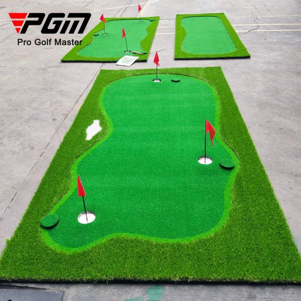 Вспомогательные средства PGM, 3 отверстия для гольфа в помещении, паттинг-грин, 100x300 см, коврик для тренировок на открытом воздухе в помещении, тренировочный коврик для гольфа, для домашнего использования, GL006