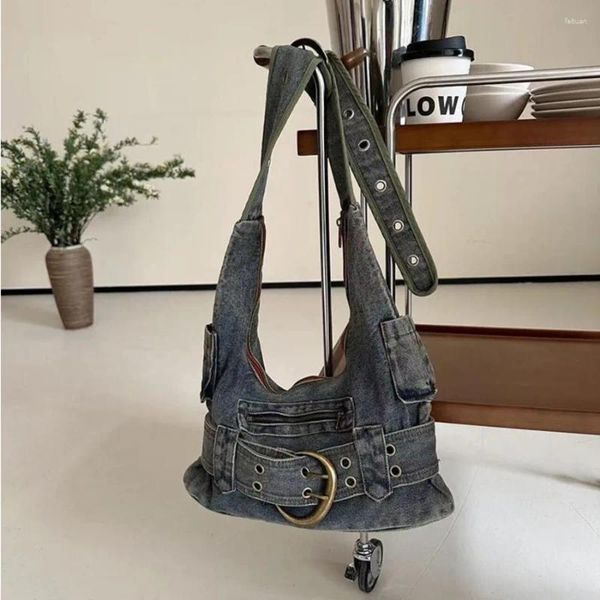 Totes Borse a tracolla con catena di jeans vintage per donna Trend 2024 Borsa a mano a spalla da donna Donna Designer di lusso coreano