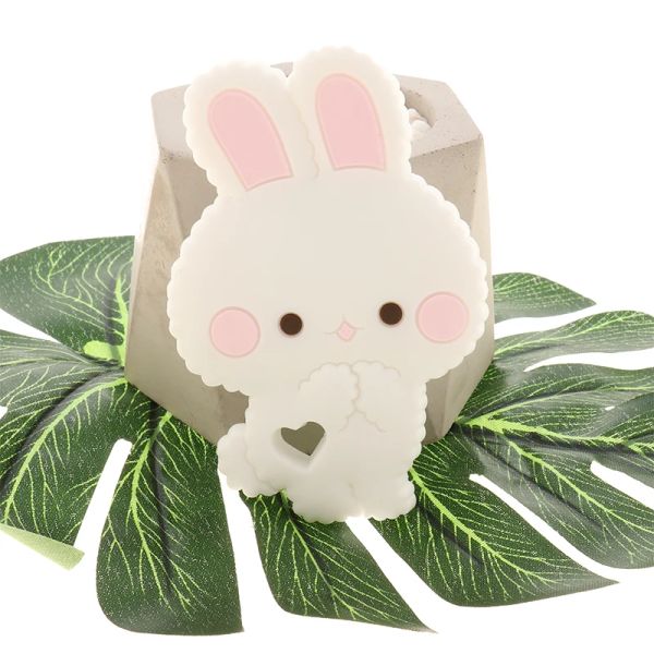 Collane Fkisbox 10 pz Roditore Silicone Bunny Baby Massaggiagengive Coniglio BPA Gratuito Infantile Chew Charms Dentizione Collana Accessori Ciondolo Giocattoli