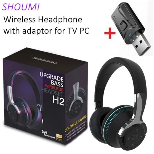 Kopfhörer, Fernseher, Bluetooth-Kopfhörer, kabellos, mit Mikrofon, USB-Adapter, Headset, Geräuschunterdrückung, Stereo, faltbarer Bass für TV-Kopfhörer