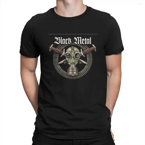 Camiseta masculina de metal preto, camiseta vintage de manga curta com gola redonda, roupas estampadas gráficas de algodão