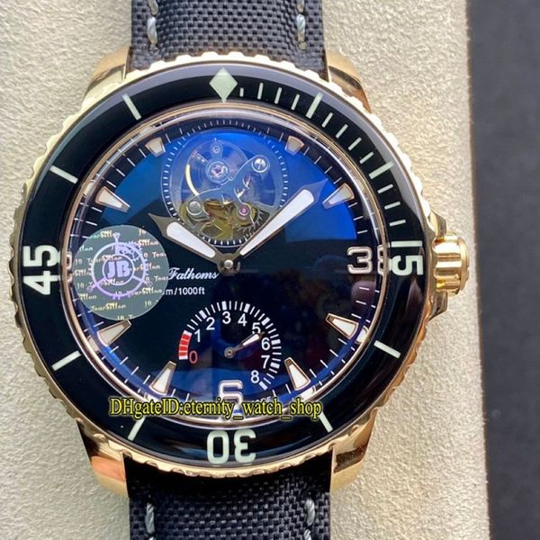 Orologi sportivi eternità JBF Ultimo aggiornamento Fifty Fathoms Real Tourbillon Automatico 5025-3630-52A Orologio da uomo con quadrante con riserva di carica Rose319H