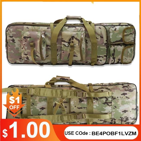 Bolsas de 85cm 100cm 120cm Bolsa de caça tática Nylon Backpack Exército Airsoft Rifle Square Bolsa com alça de ombro