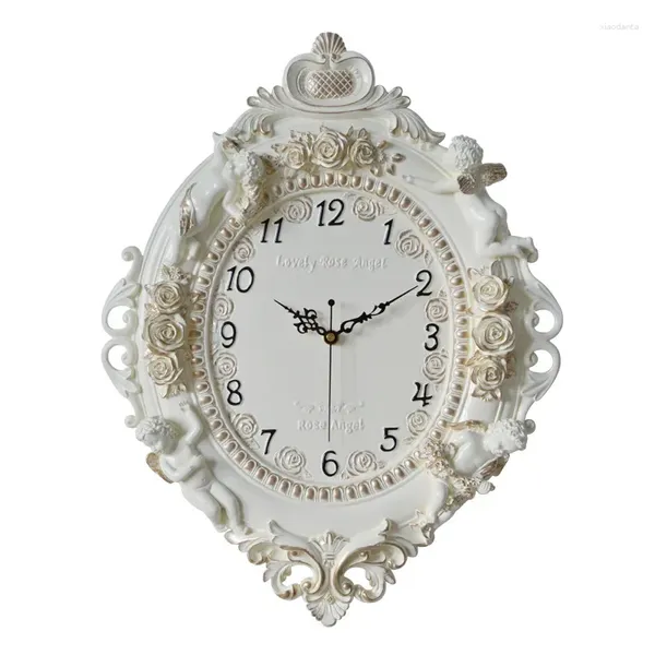 Relógios de parede criativo anjo resina artesanato tom relógio na sala de estar pendurado quarto casa el timetool