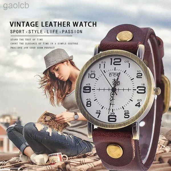 Armbanduhren Vintage Kuh Leder Armband Uhr Frauen Armbanduhren Casual Luxus Quarzuhr Heißer Verkauf Uhren 24319