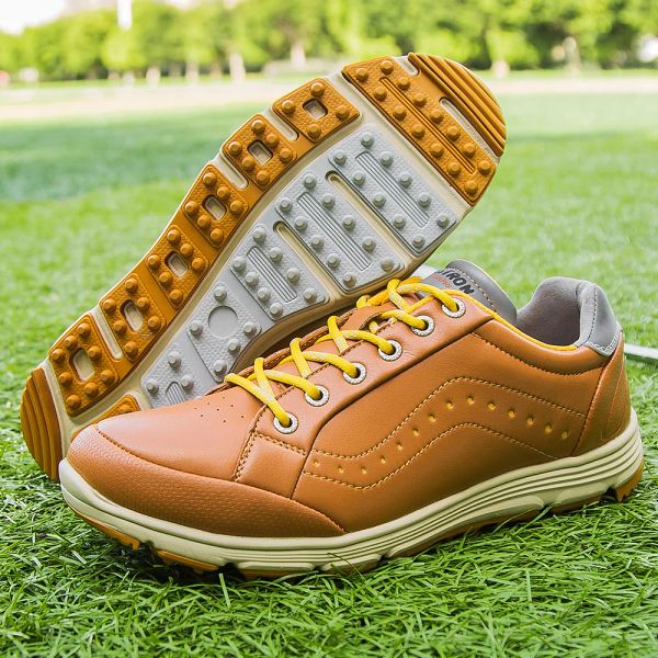 Boots Man Sapatless Golf Shoes Novos Originais Tênis de Golfe Men Sapatos Esportivos Profissionais Para Treinamento de Golfe Andulando Tênis Golfe de couro