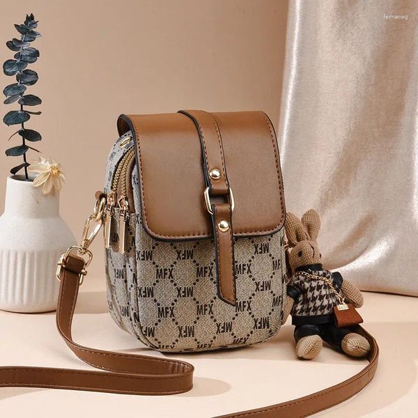 Omuz çantaları tasarımcı kadın cep telefonu çantası moda bir crossbody klasik retro küçük kare basit el çantası