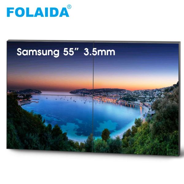 Видео оригинальное бренд Samsung TV 55 -дюймовый 3,5 мм DED Bezel to Bezel LCD видеостена Большой размер рекламных демонстраторов ЖК -монитор телевизор ТВ настенный автомобиль