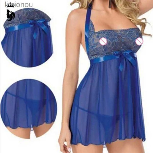 Pijamas femininos 2021 novo 1pc azul arco lingerie feminina robe chemise para mulheres lingerie sexy sleepwear babydoll roupa interior M-3XL plus size 1pcc24319