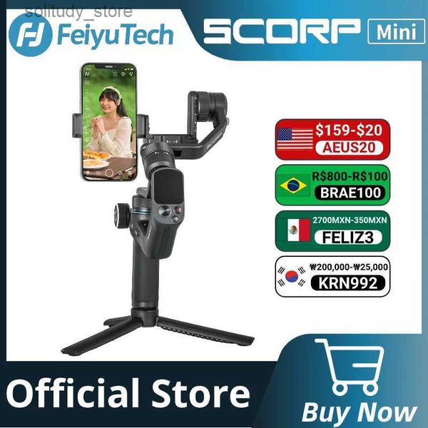 Estabilizadores FeiyuTech oficial SCORP Mini-1 estabilizador de articulação universal integrado multifuncional portátil de 3 eixos adequado Q240320