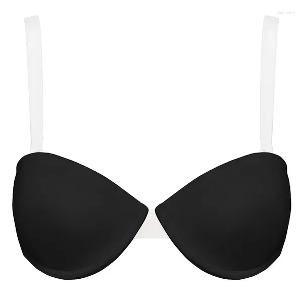 Reggiseni donna sexy reggiseno a V profondo taglia 30 32 34 36 38 40 42 44 A B C D DD E coppe push up senza spalline capestro regolato senza schienale invisibile