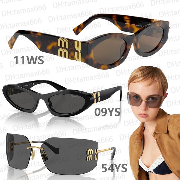 Designer-Sonnenbrillen für Damen, MUMU, luxuriöse Markenbrillen, Miu Glimpse Runway-Sonnenbrillen, polarisiert, UV400, 11WS, 9YS, 54YS, 06ZS, klassische Freizeitmode