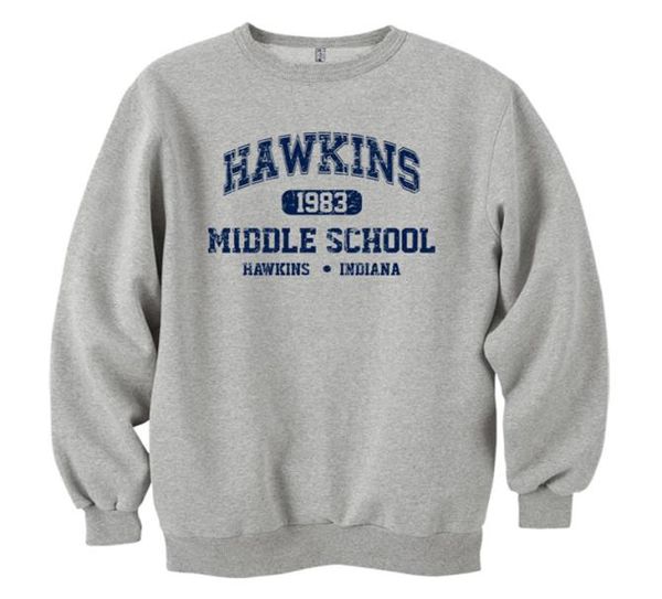 Todo o HAWKINS ensino médio manga longa combo algodão 100 casual moletom de lã masculino longo hoodies pulôver1694157