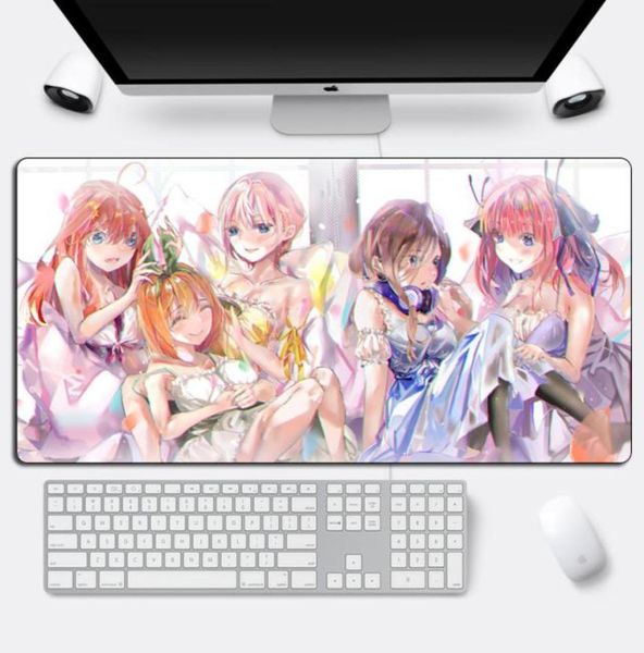 Grande Anime Girl The Quintessential Quintuplets MousePad Gamer Otaku Kawaii XL Mouse Pad Cartoon 60x30cm Tappetino per tastiera computer LJ24375369