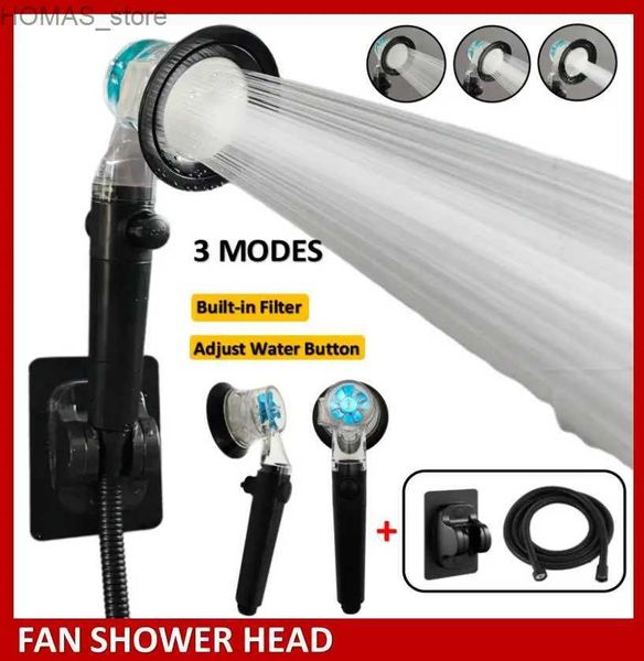 Banyo Duş Başlıkları Pervane Duş Başlığı 3 Mod Yüksek Basınçlı Turbo Pervane Elde Duş Fan Abs Filtre Duş Başlık Banyo Aksesuarları Y240319