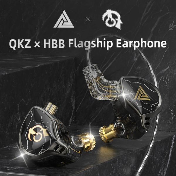 Наушники QKZ X HBB Проводные наушники-вкладыши IEM HIFI Монитор для наушников Диафрагма с титановым покрытием Динамический драйвер HiRes с микрофоном Съемный аудиокабель