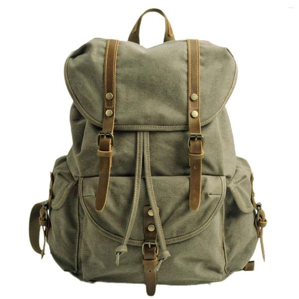 Zaino di marca Canvas 35L.Zaini casual vintage di qualità.Zaino da esterno.commerci all'ingrosso 18 35 45 cm.Borsa