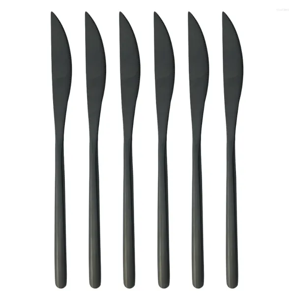 Geschirr-Sets, schwarz, koreanischer Stil, Geschirr-Set, Besteck, Abendessen, Messer, 6-teilig, Edelstahl, Besteck, Küche, Zuhause, Besteck