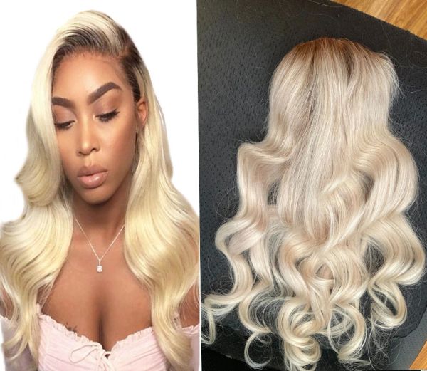 Toppers Ombre Blonde 12*15cm 100% Echthaar Mono Base Toppers Für Frauen Natürliche Clips Top Haarteil Körperwelle Indisches Haar