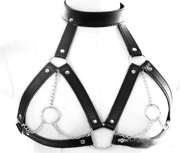 SM Bondage 2021 Giochi Harnas in pelle BDSM sexy Donne Gioco per adulti Outfit Coppie Cintura Catena Schiava Giocattoli 0929292I2878666