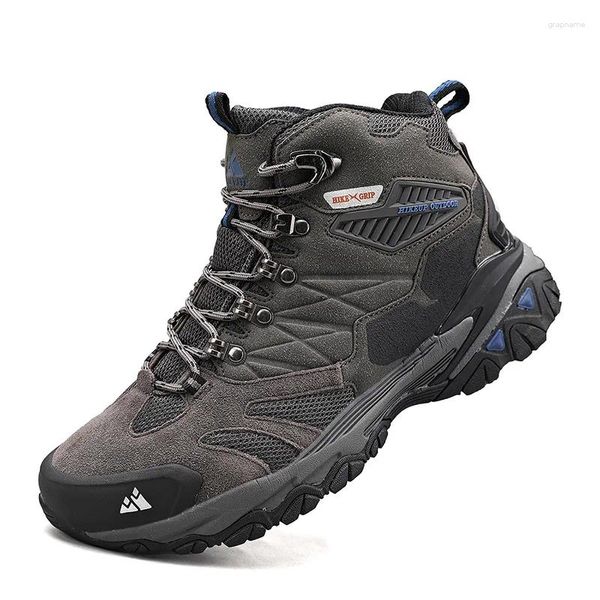 Sapatos de fitness homens botas de couro genuíno à prova dwaterproof água tornozelo homem inverno neve respirável borracha trabalho segurança resistente ao desgaste dos homens