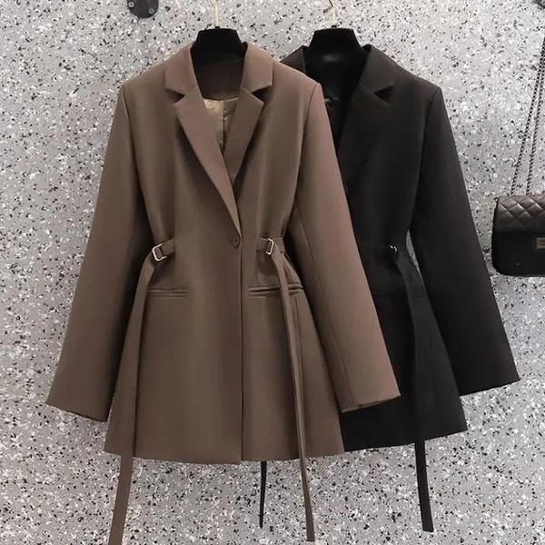 Ternos femininos design de moda feminina blazers 2024 primavera outono jaquetas único botão blaser feminino terno curto senhoras blazer casaco outwear